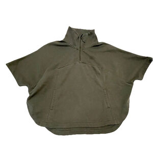 The North Face Jacket Womens Med/Large Slacker Poncho 1/4 Zip Pullover In Olive